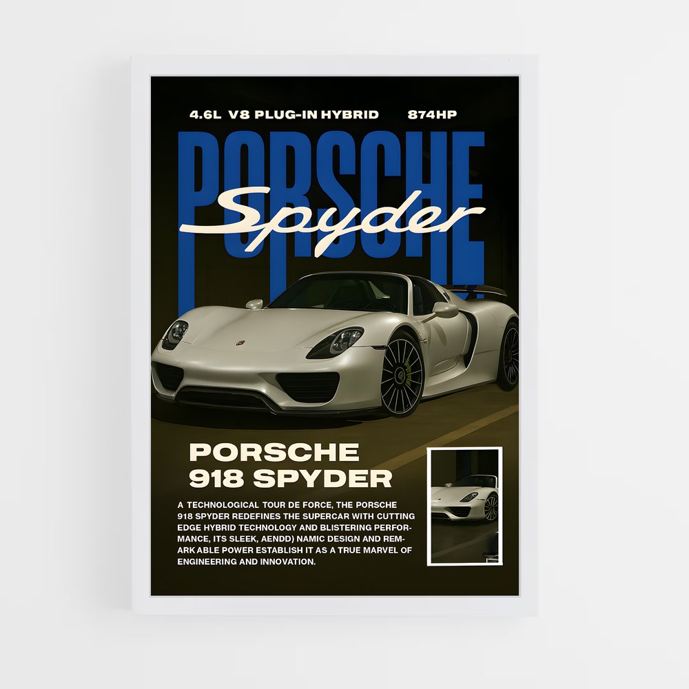 Poster Éclatante Vitesse 918 Spyder – affiche Porsche (vue 3)